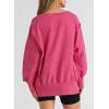 imageSHEWIN Womens Oversized Reverse Seam Sweatshirt Casual Long Sleeve Crewneck Lightweight Pullover Tops Loose SweatshirtsA Rose