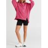 imageSHEWIN Womens Oversized Reverse Seam Sweatshirt Casual Long Sleeve Crewneck Lightweight Pullover Tops Loose SweatshirtsA Rose