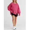 imageSHEWIN Womens Oversized Reverse Seam Sweatshirt Casual Long Sleeve Crewneck Lightweight Pullover Tops Loose SweatshirtsA Rose