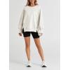 imageSHEWIN Womens Oversized Reverse Seam Sweatshirt Casual Long Sleeve Crewneck Lightweight Pullover Tops Loose SweatshirtsA White