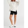 imageSHEWIN Womens Oversized Reverse Seam Sweatshirt Casual Long Sleeve Crewneck Lightweight Pullover Tops Loose SweatshirtsA White