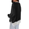 imageSHEWIN Womens Oversized Reverse Seam Sweatshirt Casual Long Sleeve Crewneck Lightweight Pullover Tops Loose SweatshirtsColor Block Black