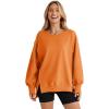 imageSHEWIN Womens Oversized Reverse Seam Sweatshirt Casual Long Sleeve Crewneck Lightweight Pullover Tops Loose SweatshirtsN Carrot
