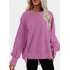 imageSHEWIN Womens Oversized Reverse Seam Sweatshirt Casual Long Sleeve Crewneck Lightweight Pullover Tops Loose SweatshirtsN Pink Purple