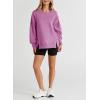 imageSHEWIN Womens Oversized Reverse Seam Sweatshirt Casual Long Sleeve Crewneck Lightweight Pullover Tops Loose SweatshirtsN Pink Purple