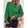 imageSHEWIN Womens Sweaters 2024 Casual Crewneck Long Sleeve Lightweight Checkered Knit Knit Pullover Sweater TopsGreen