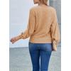 imageSHEWIN Womens Sweaters 2024 Casual Crewneck Long Sleeve Lightweight Checkered Knit Knit Pullover Sweater TopsKhaki