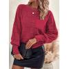 imageSHEWIN Womens Sweaters 2024 Casual Crewneck Long Sleeve Lightweight Checkered Knit Knit Pullover Sweater TopsRed