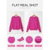 imageSHEWIN Womens Sweaters 2024 Casual Crewneck Long Sleeve Lightweight Checkered Knit Knit Pullover Sweater TopsRose Red