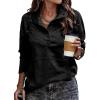 imageSHEWIN Womens Sweatshirt Casual Long Sleeve Lightweight Sweatshirts Button Loose Pullover TopsB Black