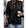 imageSHEWIN Womens Sweatshirt Casual Long Sleeve Lightweight Sweatshirts Button Loose Pullover TopsB Black