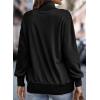 imageSHEWIN Womens Sweatshirt Casual Long Sleeve Lightweight Sweatshirts Button Loose Pullover TopsB Black