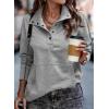 imageSHEWIN Womens Sweatshirt Casual Long Sleeve Lightweight Sweatshirts Button Loose Pullover TopsB Gray