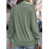imageSHEWIN Womens Sweatshirt Casual Long Sleeve Lightweight Sweatshirts Button Loose Pullover TopsB Green