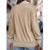 imageSHEWIN Womens Sweatshirt Casual Long Sleeve Lightweight Sweatshirts Button Loose Pullover TopsB Khaki