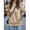 imageSHEWIN Womens Sweatshirt Casual Long Sleeve Lightweight Sweatshirts Button Loose Pullover TopsB Khaki