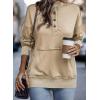 imageSHEWIN Womens Sweatshirt Casual Long Sleeve Lightweight Sweatshirts Button Loose Pullover TopsB Khaki