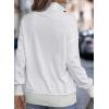 imageSHEWIN Womens Sweatshirt Casual Long Sleeve Lightweight Sweatshirts Button Loose Pullover TopsB White