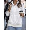 imageSHEWIN Womens Sweatshirt Casual Long Sleeve Lightweight Sweatshirts Button Loose Pullover TopsB White