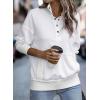 imageSHEWIN Womens Sweatshirt Casual Long Sleeve Lightweight Sweatshirts Button Loose Pullover TopsB White