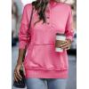imageSHEWIN Womens Sweatshirt Casual Long Sleeve Lightweight Sweatshirts Button Loose Pullover TopsC Hot Pink