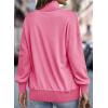 imageSHEWIN Womens Sweatshirt Casual Long Sleeve Lightweight Sweatshirts Button Loose Pullover TopsC Hot Pink