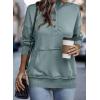 imageSHEWIN Womens Sweatshirt Casual Long Sleeve Lightweight Sweatshirts Button Loose Pullover TopsC Mint Green