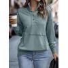 imageSHEWIN Womens Sweatshirt Casual Long Sleeve Lightweight Sweatshirts Button Loose Pullover TopsC Mint Green