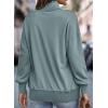 imageSHEWIN Womens Sweatshirt Casual Long Sleeve Lightweight Sweatshirts Button Loose Pullover TopsC Mint Green