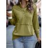 imageSHEWIN Womens Sweatshirt Casual Long Sleeve Lightweight Sweatshirts Button Loose Pullover TopsC Pickle Green