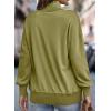 imageSHEWIN Womens Sweatshirt Casual Long Sleeve Lightweight Sweatshirts Button Loose Pullover TopsC Pickle Green
