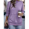 imageSHEWIN Womens Sweatshirt Casual Long Sleeve Lightweight Sweatshirts Button Loose Pullover TopsC Purple