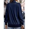 imageSHEWIN Womens Sweatshirt Casual Long Sleeve Lightweight Sweatshirts Button Loose Pullover TopsD Navy Blue