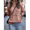 imageSHEWIN Womens Sweatshirt Casual Long Sleeve Lightweight Sweatshirts Button Loose Pullover TopsD Pink
