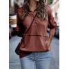 imageSHEWIN Womens Sweatshirt Casual Long Sleeve Lightweight Sweatshirts Button Loose Pullover TopsD Red