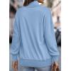 imageSHEWIN Womens Sweatshirt Casual Long Sleeve Lightweight Sweatshirts Button Loose Pullover TopsD Sky Blue