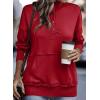 imageSHEWIN Womens Sweatshirt Casual Long Sleeve Lightweight Sweatshirts Button Loose Pullover TopsE Deep Red