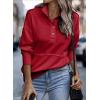 imageSHEWIN Womens Sweatshirt Casual Long Sleeve Lightweight Sweatshirts Button Loose Pullover TopsE Deep Red