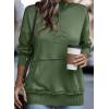 imageSHEWIN Womens Sweatshirt Casual Long Sleeve Lightweight Sweatshirts Button Loose Pullover TopsE Olive Green