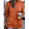 imageSHEWIN Womens Sweatshirt Casual Long Sleeve Lightweight Sweatshirts Button Loose Pullover TopsE Orange