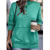 imageSHEWIN Womens Sweatshirt Casual Long Sleeve Lightweight Sweatshirts Button Loose Pullover TopsE Sea Green