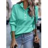 imageSHEWIN Womens Sweatshirt Casual Long Sleeve Lightweight Sweatshirts Button Loose Pullover TopsE Sea Green