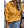 imageSHEWIN Womens Sweatshirt Casual Long Sleeve Lightweight Sweatshirts Button Loose Pullover TopsE Yellow