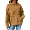 imageSHEWIN Womens Hoodies Casual Long Sleeve Drawstring Waffle Pullover Tops Loose Hooded Sweatshirt with PocketDyellow