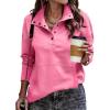 imageSHEWIN Womens Sweatshirt Casual Long Sleeve Lightweight Sweatshirts Button Loose Pullover TopsC Hot Pink