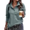 imageSHEWIN Womens Sweatshirt Casual Long Sleeve Lightweight Sweatshirts Button Loose Pullover TopsC Mint Green