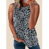 imageBiucly Womens Summer Crewneck Tank Top Casual Loose Sleeveless Tops ShirtsA Leopard Grey