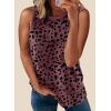 imageBiucly Womens Summer Crewneck Tank Top Casual Loose Sleeveless Tops ShirtsA Leopard Red