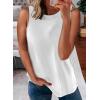 imageBiucly Womens Summer Crewneck Tank Top Casual Loose Sleeveless Tops ShirtsB White