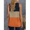 imageBiucly Womens Summer Crewneck Tank Top Casual Loose Sleeveless Tops ShirtsE Orange